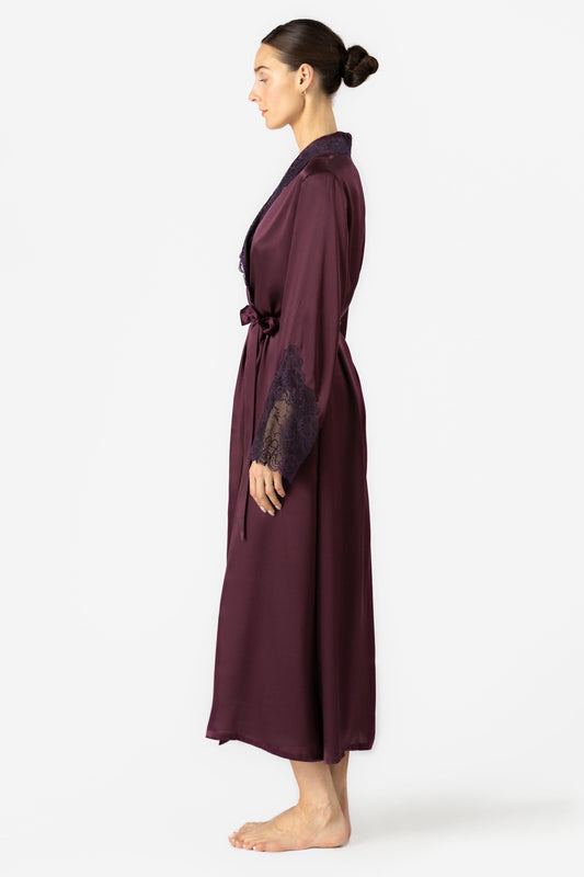 Arden Lush Shawl-collar Long Silk Robe Long Robe NK iMODE 