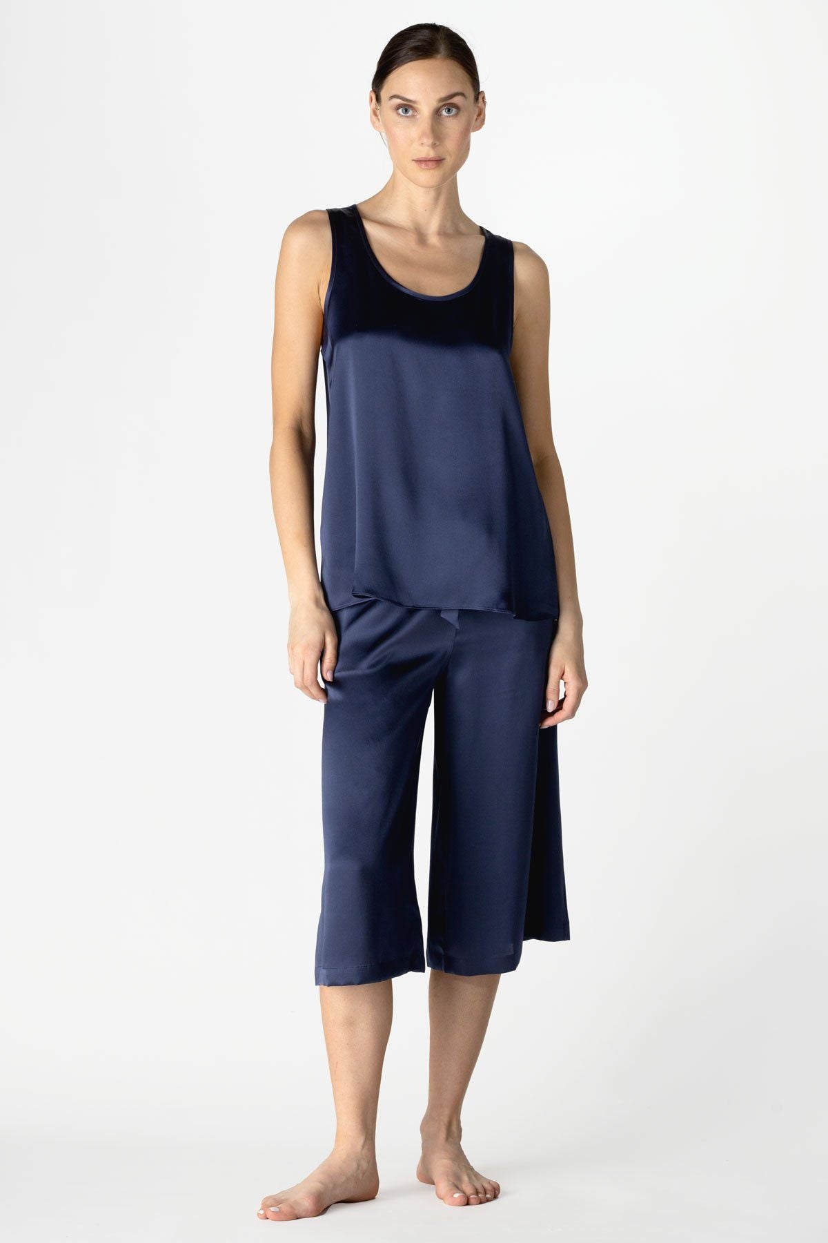 Dylan Urbane Silk Tank Top Camisole NK iMODE midnight-blue blue S
