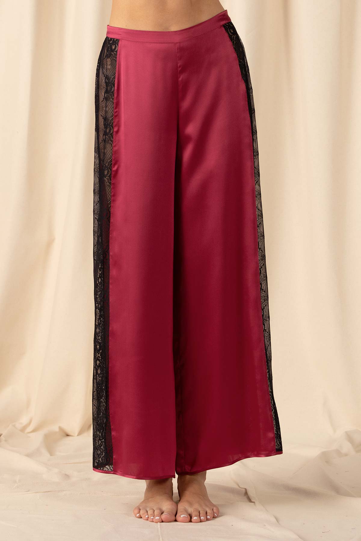 Mischa Lace Trousers Lounge Trouser NK iMODE raspberry-wine red S