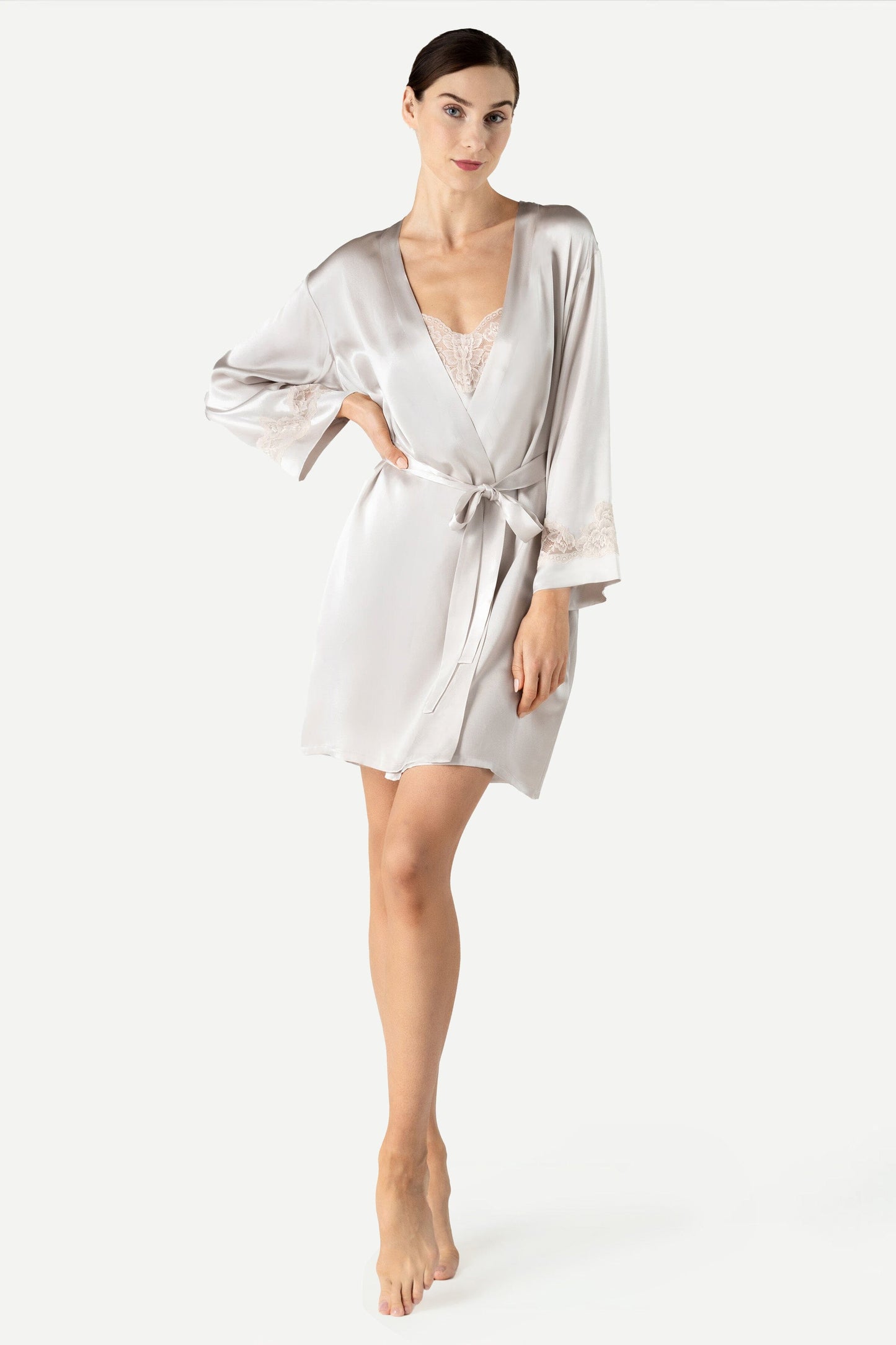 Morgan Iconic Short Silk Robe Short Robe NK iMODE 