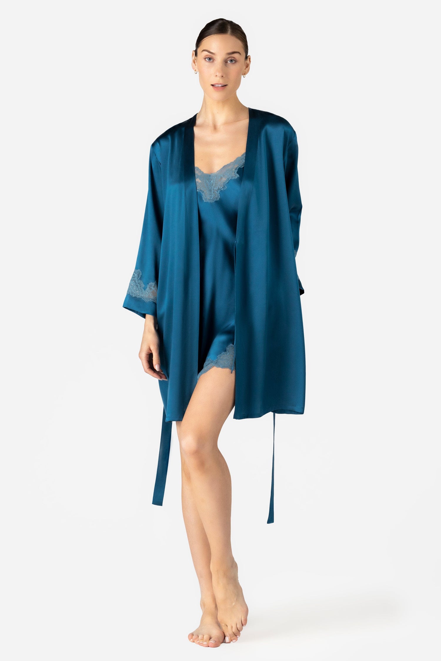 Morgan Iconic Short Silk Robe Short Robe NK iMODE 