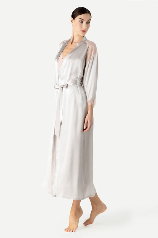 Precious Sunset Long Silk Kimono Long Robe NK iMODE 