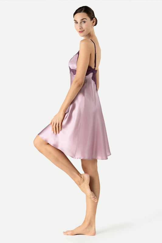 Raquel Feminine Lounge Bust Support Silk Slip Chemise NK iMODE 