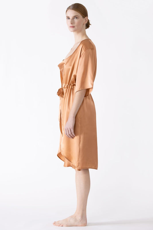 Sierra 3/4 Sleeve Front Tie Silk Robe Short Robe NK iMODE 